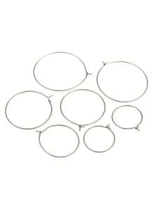 20 chiếc, Thép không gỉ 9 Nhân Vật Bông Tai Tròn Vòng Tròn Lớn Bông Tai Vòng DIY Bông Tai Trang Sức Phụ Kiện Làm - Bạc - Xem 3