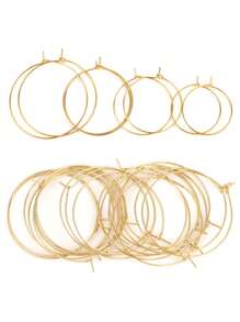 20 chiếc, Thép không gỉ 9 Nhân Vật Bông Tai Tròn Vòng Tròn Lớn Bông Tai Vòng DIY Bông Tai Trang Sức Phụ Kiện Làm - Vàng - Xem 1