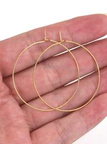 20 chiếc, Thép không gỉ 9 Nhân Vật Bông Tai Tròn Vòng Tròn Lớn Bông Tai Vòng DIY Bông Tai Trang Sức Phụ Kiện Làm - Vàng - Xem 3