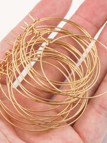 20 chiếc, Thép không gỉ 9 Nhân Vật Bông Tai Tròn Vòng Tròn Lớn Bông Tai Vòng DIY Bông Tai Trang Sức Phụ Kiện Làm - Vàng - Xem 4