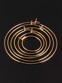 20 chiếc, Thép không gỉ 9 Nhân Vật Bông Tai Tròn Vòng Tròn Lớn Bông Tai Vòng DIY Bông Tai Trang Sức Phụ Kiện Làm - Vàng - Xem 5