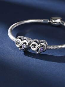 Hạt đá sinh nhật mạ bạc dành cho vòng tay nữ tự làm, phù hợp với đá tháng từ tháng 1 đến tháng 12 - Bạc - Xem 2