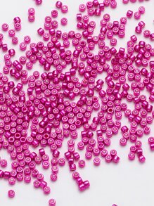 1200 顆/管 10 克 2 毫米電鍍金屬玻璃珠適用於服裝刺繡和手工珠寶配件 - 玫紅色 - 查看 2