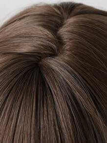 Long Body Wave Synthetic Wig With Bangs - Brown - View 8