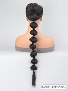 女士泡泡馬尾包頭的加髮 30英寸長的非裝飾性非洲泡沫辮馬尾 ，附帶髮帶 (30英寸) - 棕色 - 查看 2