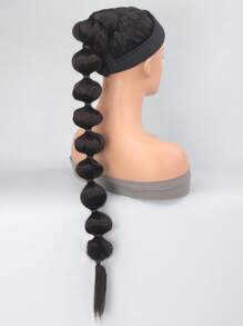 女士泡泡馬尾包頭的加髮 30英寸長的非裝飾性非洲泡沫辮馬尾 ，附帶髮帶 (30英寸) - 棕色 - 查看 3