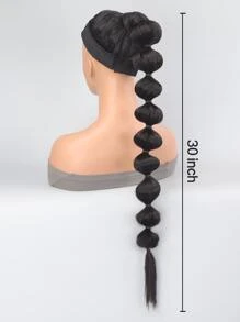 女士泡泡馬尾包頭的加髮 30英寸長的非裝飾性非洲泡沫辮馬尾 ，附帶髮帶 (30英寸) - 棕色 - 查看 4