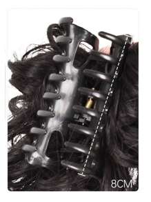 Short Straight Synthetic Hair Bun - Black - View 3