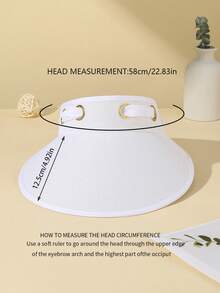 1入組女士蝴蝶結裝飾防曬時尚遮陽帽適用於戶外遊玩 - 白色 - 查看 4