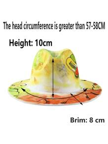 LEAJOURNO. 1 Đồ Họa Chữ Cái Unisex Mũ Fedora Thời Trang Cho Cuộc Sống Hàng Ngày - Nhiều màu - Xem 6