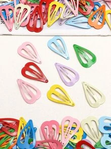 50入組可愛女孩星星,花,蝴蝶,心形金屬髮夾,顏色隨機,適用於日常生活或者度假 - 彩色 - 查看 2