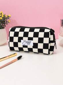 Họa tiết ca rô Túi đựng đồ trang điểm Hộp đựng đồ trang điểm Hộp đựng đồ trang điểm - Nhiều màu - Xem 1