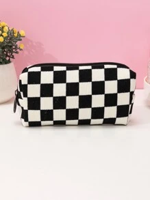 Họa tiết ca rô Túi đựng đồ trang điểm Hộp đựng đồ trang điểm Hộp đựng đồ trang điểm - Nhiều màu - Xem 3