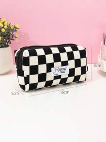 Họa tiết ca rô Túi đựng đồ trang điểm Hộp đựng đồ trang điểm Hộp đựng đồ trang điểm - Nhiều màu - Xem 4