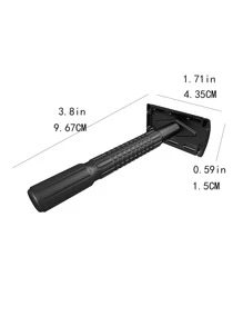 1 pieza Hombres de acero inoxidable Cuchilla de afeitar & 1 pieza Cepillo de limpieza - Negro - Ver 2