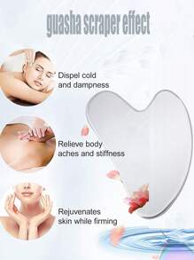 1pc Stainless Steel Gua Sha Massage Board - Silver - View 1