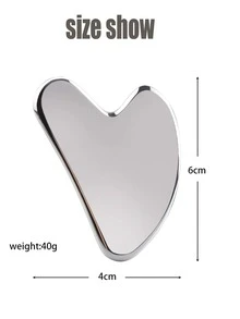 1pc Stainless Steel Gua Sha Massage Board - Silver - View 7