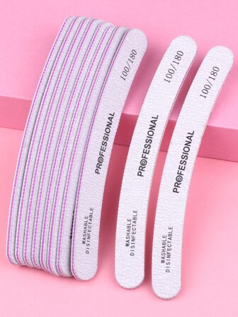 5ชิ้น ตะไบเล็บโค้งงอมืออาชีพสีเทา 100/180 Grit, อุปกรณ์ทำเล็บ, เครื่องมือทำเล็บ, เครื่องมือเพ้นท์เล็บ, กลับไปโรงเรียน, เล็บ, เครื่องมือทำเล็บสำหรับเล็บปลอม