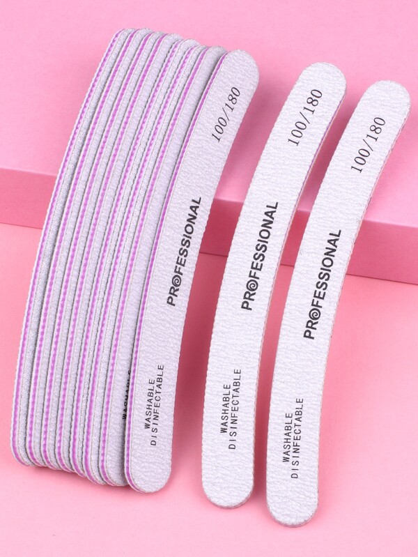 5 pièces Lime à ongles grise professionnelle incurvée 100/180 grains, fournitures pour ongles, outils pour ongles, outils pour nail art, rentrée scolaire, ongles, outils pour ongles à clipser