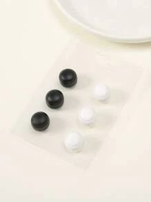 6入組女士們時尚磁吸扣飾圍巾夾適用於休閒穿戴 - 黑與白 - 查看 1