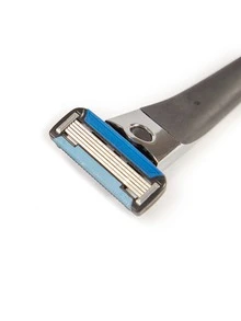 colorlamb Hombres 1 pieza Cuchilla de afeitar de acero inoxidable - Plateado - Ver 2