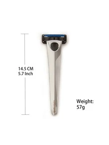 colorlamb Hombres 1 pieza Cuchilla de afeitar de acero inoxidable - Plateado - Ver 6