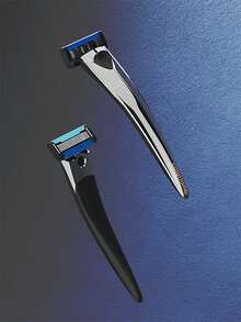 colorlamb Hombres 1 pieza Cuchilla de afeitar de acero inoxidable - Plateado - Ver 9