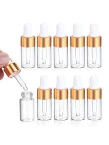 10pcs 3 ML Empty Perfume Subpackage Bottle, Dropper Bottle, Living Room Home Bedroom Bathroom House Decor, Travel Stuff, Wedding, Party, Birthday, Gifts For Men Mom Dad Friends, New Years, Accessories, Funny Gift - Clear - View 1