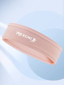 GOLOVEJOY 1pc Letter Graphic Sweat Absorption Sports Hair Band - Pink - View 1