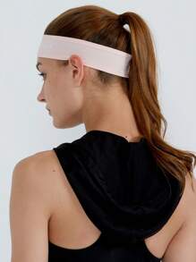 GOLOVEJOY 1pc Letter Graphic Sweat Absorption Sports Hair Band - Pink - View 2