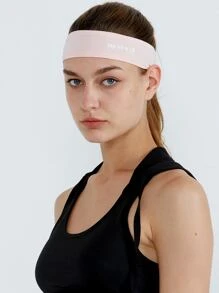 GOLOVEJOY 1pc Letter Graphic Sweat Absorption Sports Hair Band - Pink - View 4