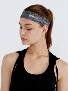 GOLOVEJOY 1pc Letter Graphic Sweat Absorption Sports Hair Band - Grey - View 3