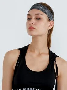 GOLOVEJOY 1pc Letter Graphic Sweat Absorption Sports Hair Band - Grey - View 4