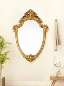 1 pieza Espejo retro montado en la pared - Dorado - Ver 1