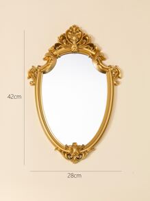 1 pieza Espejo retro montado en la pared - Dorado - Ver 3