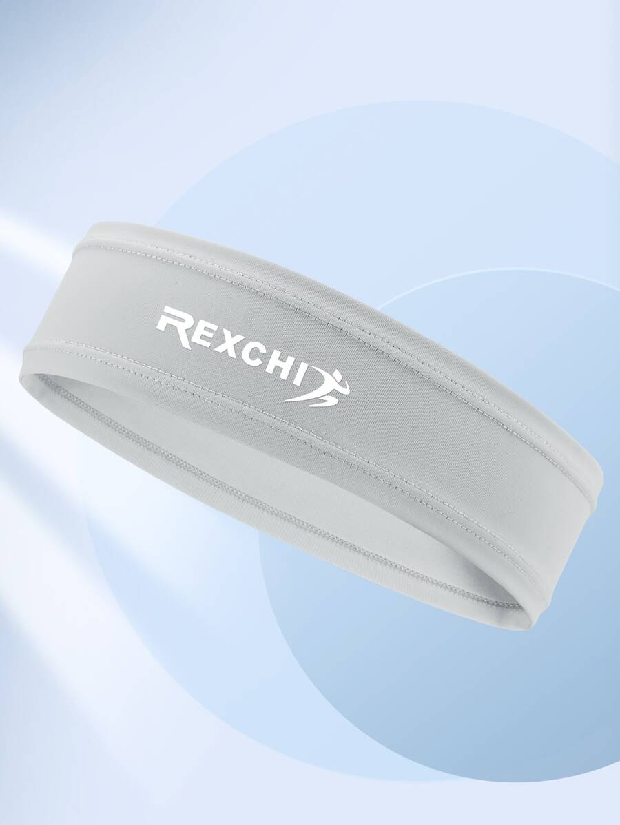 GOLOVEJOY 1pc Letter Graphic Sweat Absorption Sports Hair Band - Light Grey - View 1
