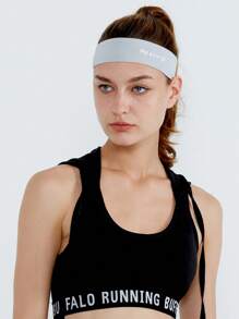 GOLOVEJOY 1pc Letter Graphic Sweat Absorption Sports Hair Band - Light Grey - View 2
