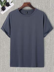 Manfinity EMRG 男士花和標語圖案T恤 - 灰色 - 查看 2