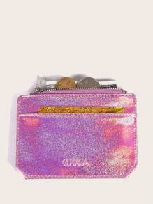 CUIKCA Lettre holographique graphique Funky mince léger portable argent liquide carte carte monnaie poche portefeuille court petite pochette petit sac à main poche portefeuille pour cadeau d'anniversaire anniversaire le jour de la Saint-Valentin femme dame filles adolescentes pour étudiant à l'université sac cadeau étudiant cadeau cadeaux pour les enseignants sac à main rose vif fournitures scolaires cadeaux pour enseignants retour à l'école porte-cartes de Saint-Valentin portefeuille porte-cartes de visite porte-cartes de crédit porte-cartes d'identité femmes pour femmes mini portefeuille porte-cartes