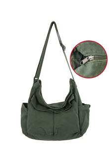 極簡流浪郵差包大碼帆布