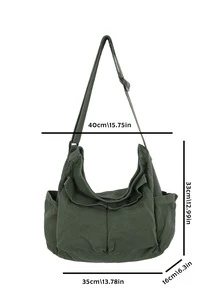 極簡流浪郵差包大碼帆布