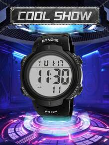 SYNOKE Reloj digital impermeable - Negro - Ver 7