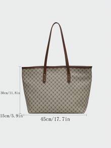 All Over Print Shoulder Tote Bag Large Capacity Double Handle For Work - Multicolor - View 7