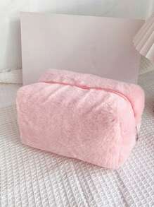 毛茸茸粉色化妝包，化妝袋化妝袋護膚袋化妝包行李收納袋，旅行必備品，游輪必備品，宿舍必備品，婚禮伴娘禮物，母親禮物，生日禮物，朋友和教師禮物，家居裝飾，浴室客廳臥室裝飾，浴室收納盒，珠寶收納盒，唇彩收納盒，指甲油收納盒化妝包收納化妝品組合 - 粉色 - 查看 2