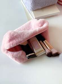 毛茸茸粉色化妝包，化妝袋化妝袋護膚袋化妝包行李收納袋，旅行必備品，游輪必備品，宿舍必備品，婚禮伴娘禮物，母親禮物，生日禮物，朋友和教師禮物，家居裝飾，浴室客廳臥室裝飾，浴室收納盒，珠寶收納盒，唇彩收納盒，指甲油收納盒化妝包收納化妝品組合 - 粉色 - 查看 4