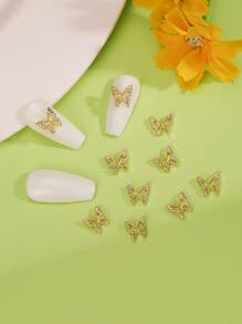 10 cái Trang trí móng tay hình con bướm - Vàng - Xem 1
