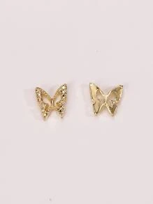 10 cái Trang trí móng tay hình con bướm - Vàng - Xem 2