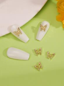 10 cái Trang trí móng tay hình con bướm - Vàng - Xem 3