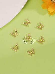 10 cái Trang trí móng tay hình con bướm - Vàng - Xem 4