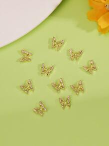 10 cái Trang trí móng tay hình con bướm - Vàng - Xem 5